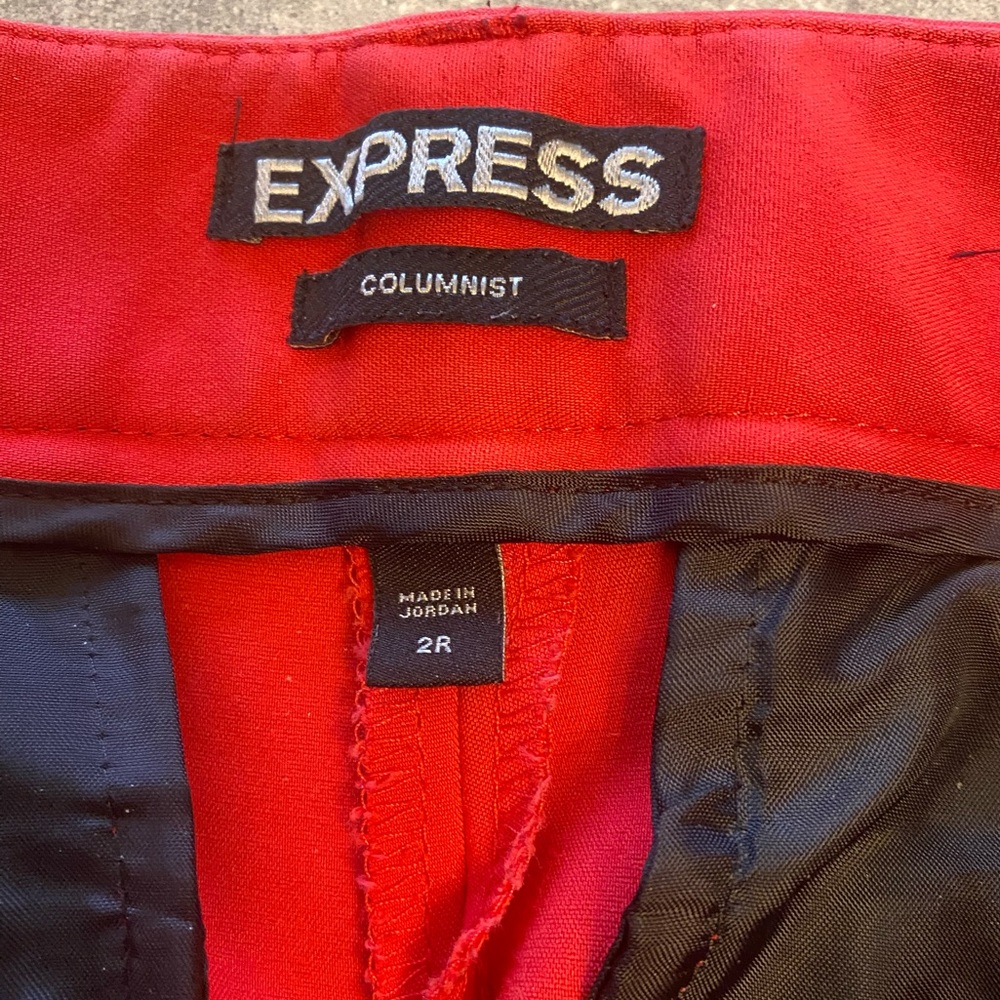 Express Columist Vibrant Red Straight Leg Women's Pants - Picture 4 of 5